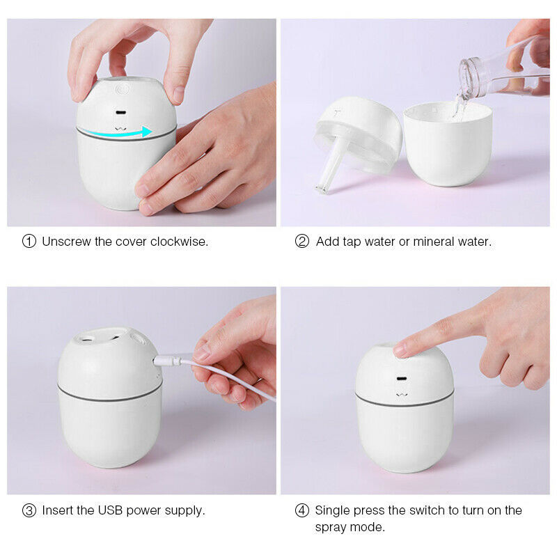 Air Humidifier Mini Ultrasonic USB Essential Oil Diffuser Car Purifier Aroma Anion Mist Maker For Home Car