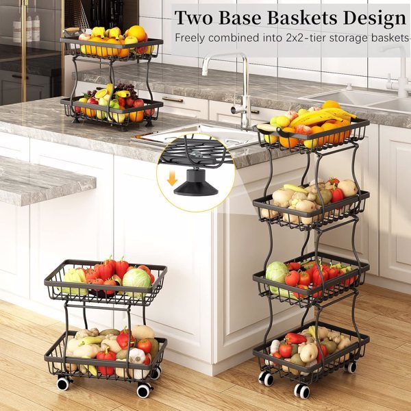 4-layer Fruit Basket . Slim design for any Kitchen