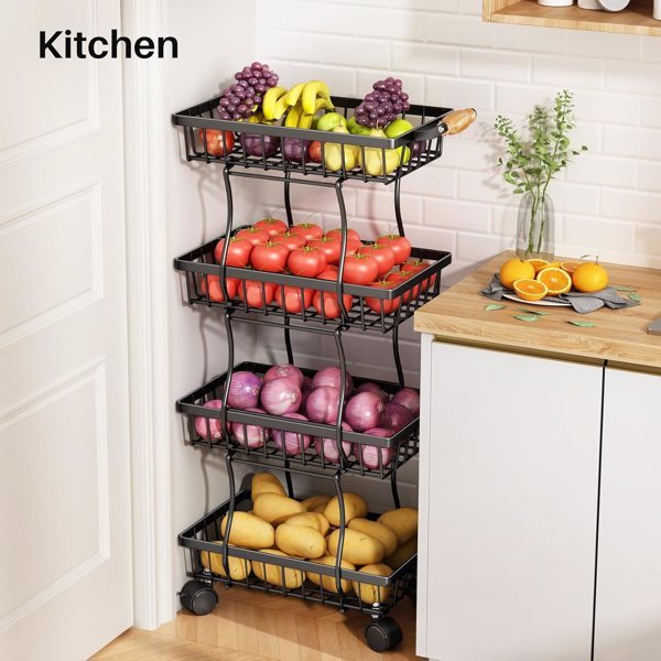 4-layer Fruit Basket . Slim design for any Kitchen