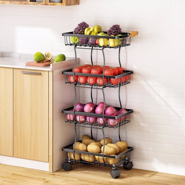 4-layer Fruit Basket . Slim design for any Kitchen